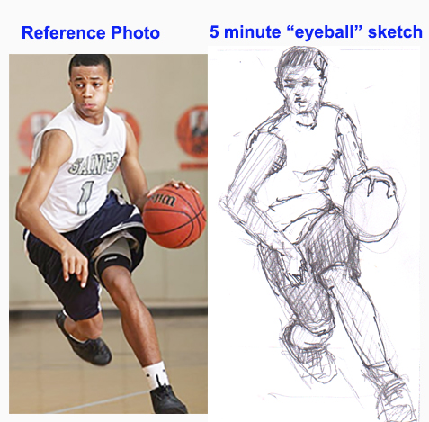 Example of freehand sketch using photo reference