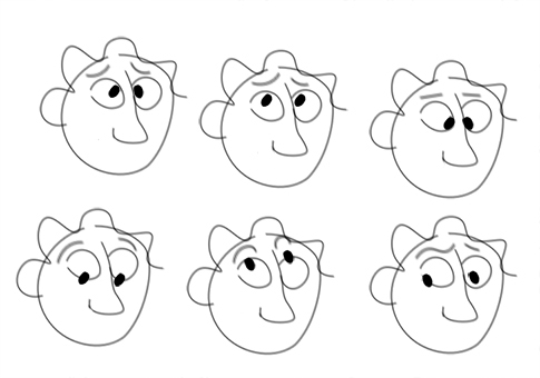 Creating emotions on cartoons - blank faces with eyeballs and eyebrows