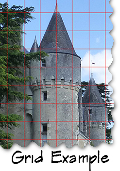 Example of using a grid app over a photo