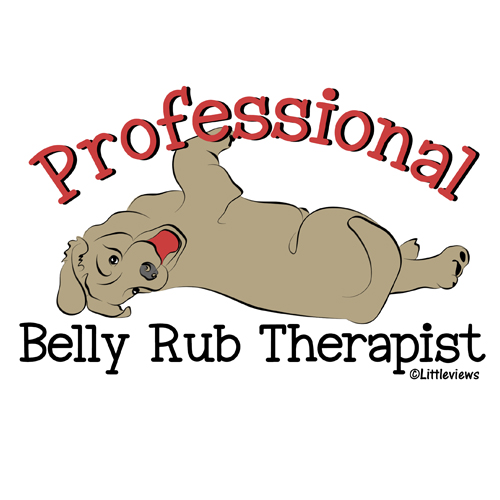 Professional Belly Rub Therapist, an illustration by Karen Little