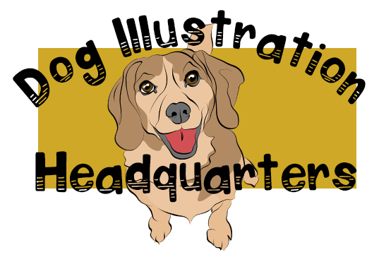Dog Illustration Headquarters Logo