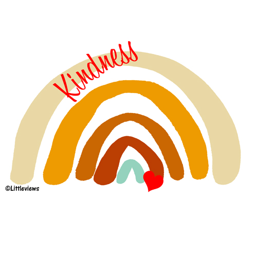 Kindness counts as this poster of a golden rainbow shows by Karen Little of Littleviews.